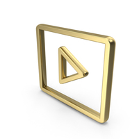 Play Control Frame Shape Gold PNG & PSD Images