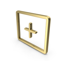 Plus Add Square Shape Gold PNG & PSD Images