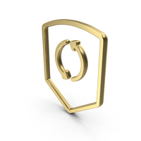Recycle Refresh Guard Shape Gold PNG & PSD Images