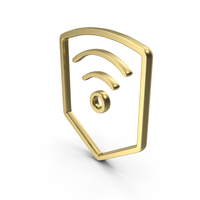 Wifi Guard Shape Gold PNG & PSD Images