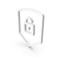 Unlock Guard Secure Shape White PNG & PSD Images