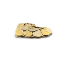 A Pile Of Gold Candy In A Heart Shape PNG & PSD Images