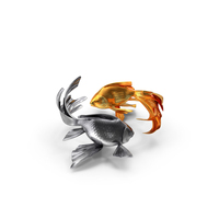 Yin Yang Fish Gold Silver PNG & PSD Images