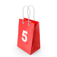Shopping Bag Number 5 PNG & PSD Images