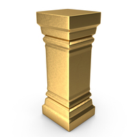 Golden Square Pillar Column Short PNG & PSD Images