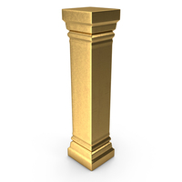 Golden Square Pillar Column PNG & PSD Images