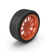 Wheel  With Orange Rim PNG & PSD Images