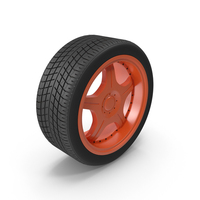 Wheel With Orange Rim PNG & PSD Images