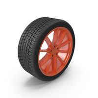 Wheel  With Orange Rim PNG & PSD Images