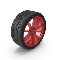 Wheel With Red Rim PNG & PSD Images