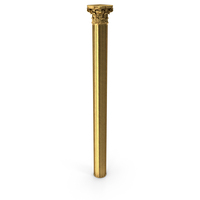 Golden Decorated Pillar Column Long PNG & PSD Images
