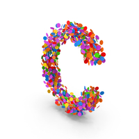 Festive Confetti Letter C PNG & PSD Images