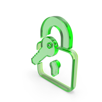Lock Secure Key Logo Glass PNG & PSD Images