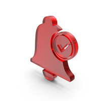 Notification Bell Tick Correct Glass PNG & PSD Images
