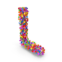 Festive Confetti Letter L PNG & PSD Images