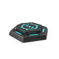 Hexagonal Scifi Button Used ON PNG & PSD Images