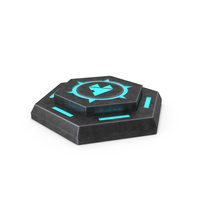 Hexagonal Scifi Button Used ON PNG & PSD Images