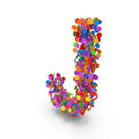 Festive Confetti Letter J PNG & PSD Images