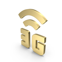 3g Wifi Signal Shape Gold PNG & PSD Images