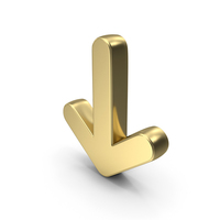 Arrow Down Direction Shape Gold PNG & PSD Images