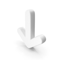 Arrow Down Direction Shape White PNG & PSD Images