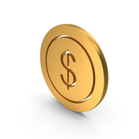 Dollar Icon Gold PNG & PSD Images