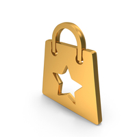 Shopping Bag Icon Gold PNG & PSD Images