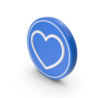 Heart Like Blue Coin PNG & PSD Images