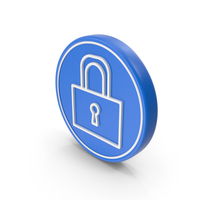 Lock Web Icon Blue Coin PNG & PSD Images