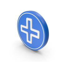 Maths Add Hospital Plus Blue Coin PNG & PSD Images