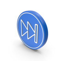 Music Fast Forword Rewind Blue Coin PNG & PSD Images
