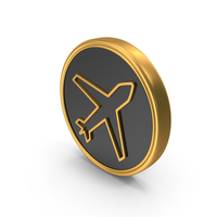 Airplane Mode Gold Coin PNG & PSD Images