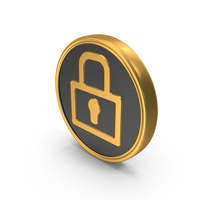 Lock Secure Web Gold Coin PNG & PSD Images