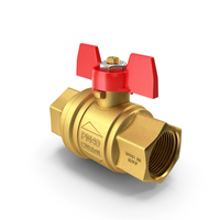 Ball Valve with Red Butterfly Handle PNG & PSD Images