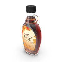 Glass Bottle with Maple Syrup PNG & PSD Images