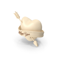 Arrow In A White Chocolate Heart PNG & PSD Images