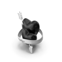 Arrow in 2 Black Hearts PNG & PSD Images