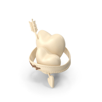 Arrow in 2 White Chocolate Hearts PNG & PSD Images