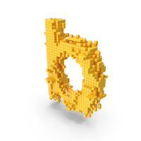 Yellow Pixel Art Assembling Small Letter B PNG & PSD Images