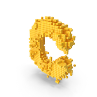 Yellow Pixel Art Assembling Small Letter C PNG & PSD Images