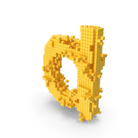 Yellow Pixel Art Assembling Small Letter D PNG & PSD Images