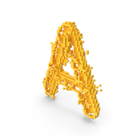 Yellow Pixel Art Assembling Capital Letter A PNG & PSD Images