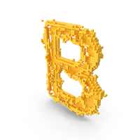 Yellow Pixel Art Assembling Capital Letter B PNG & PSD Images