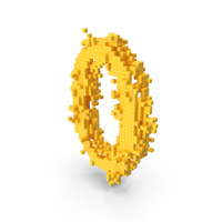 Yellow Pixel Art Assembling Number 0 PNG & PSD Images