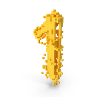 Yellow Pixel Art Assembling Number 1 PNG & PSD Images
