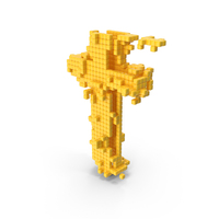 Yellow Pixel Art Assembling Small Letter F PNG & PSD Images