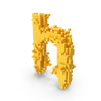Yellow Pixel Art Assembling Small Letter H PNG & PSD Images