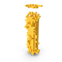 Yellow Pixel Art Assembling Small Letter I PNG & PSD Images