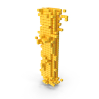 Yellow Pixel Art Assembling Small Letter L PNG & PSD Images