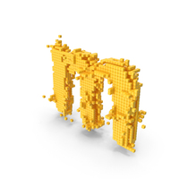 Yellow Pixel Art Assembling Small Letter M PNG & PSD Images